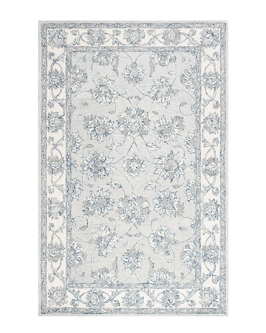 Micro-Loop Hand-Tufted Rug - Blue, Wool