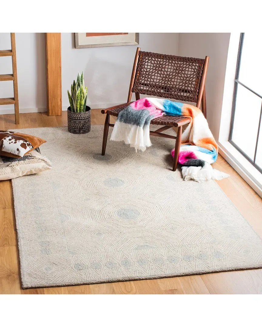 Micro-Loop Hand-Tufted Rug - Silver, Wool