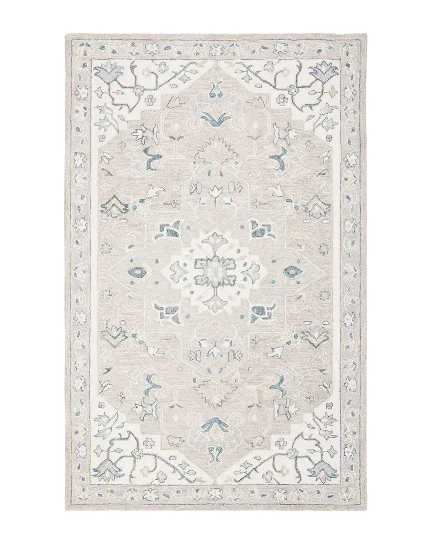 Micro-Loop Hand-Woven Rug - Light Grey, Wool