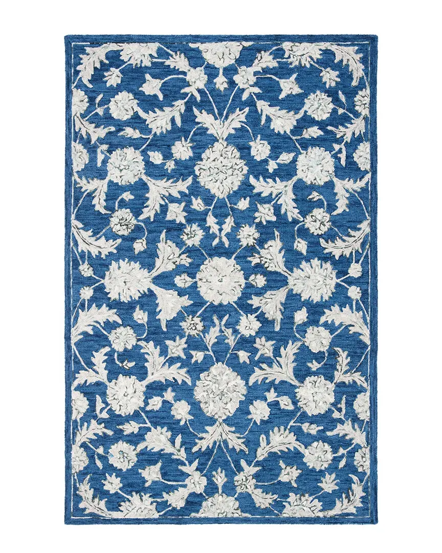 Micro-Loop Hand-Woven Rug - Navy, Wool