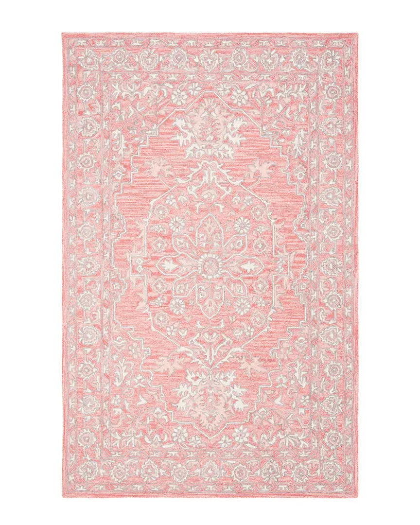 Micro-Loop Hand-Woven Rug - Pink, Wool