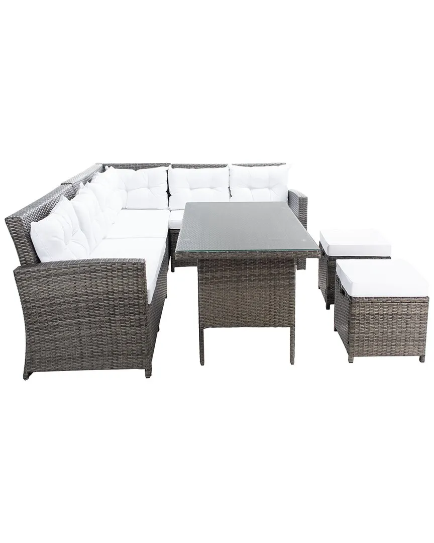 Miki 6pc Corner Set - Grey, Wicker