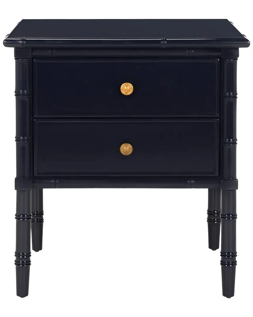 Mina 2-Drawer Nightstand - Navy, Bamboo