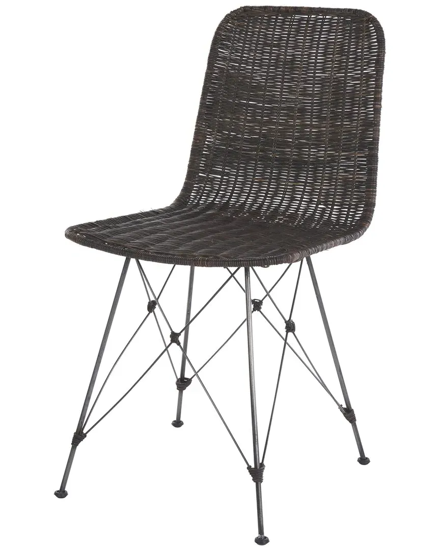 Minerva Set of 2 Weaved Dining Chairs - Dark Brown, Rattan