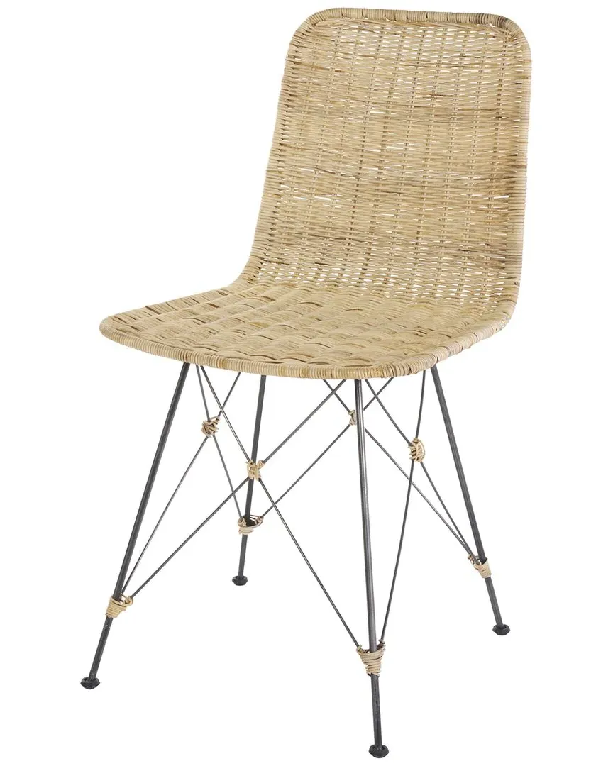 Minerva Set of 2 Weaved Dining Chairs - Light Natural, Rattan