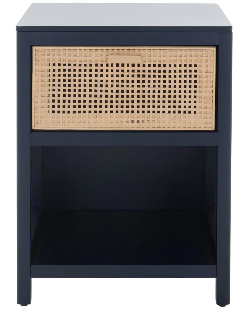 Miya Night Stand with Storage - Blue, Rattan image