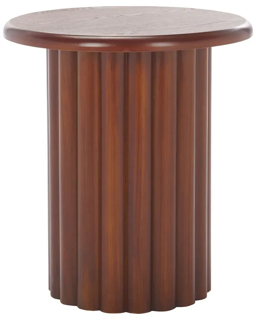 Monka Round End Table - Walnut, Wood