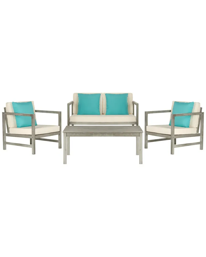Montez 4pc Outdoor Set with Accent Pillows - Grey, Eucalyptus