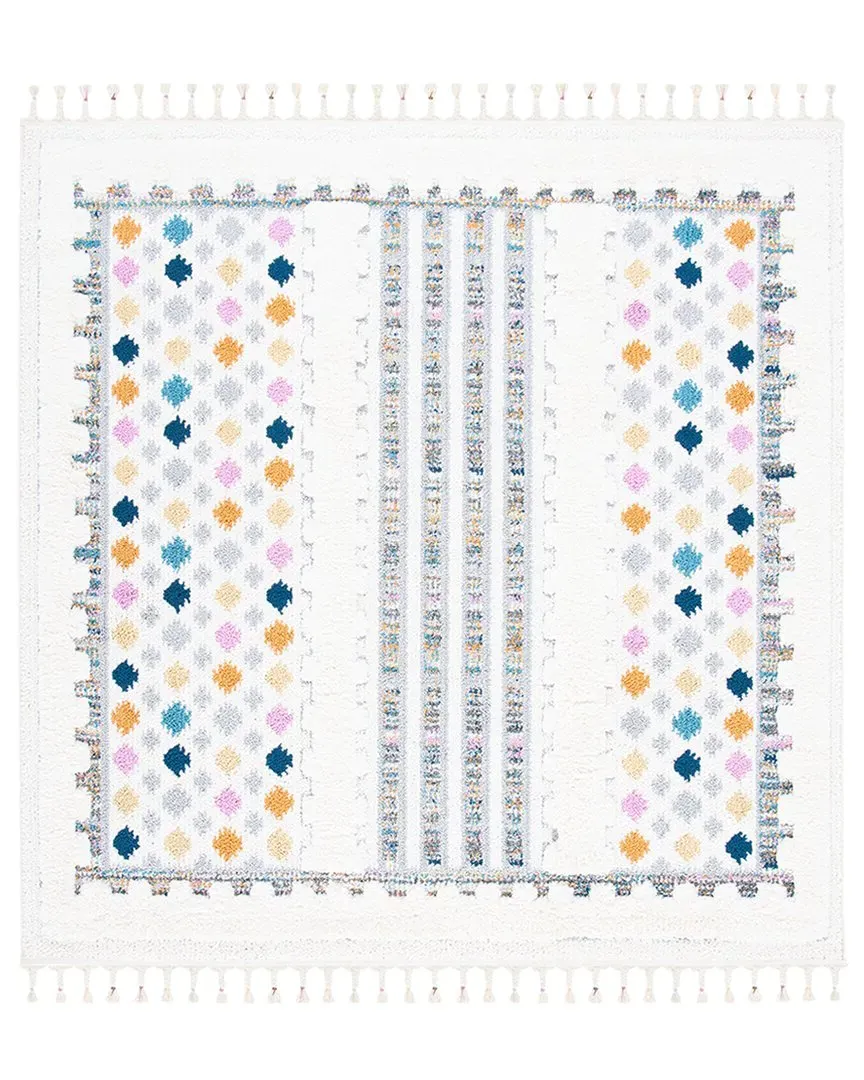 Moroccan Fringe Shag Area Rug - Ivory image