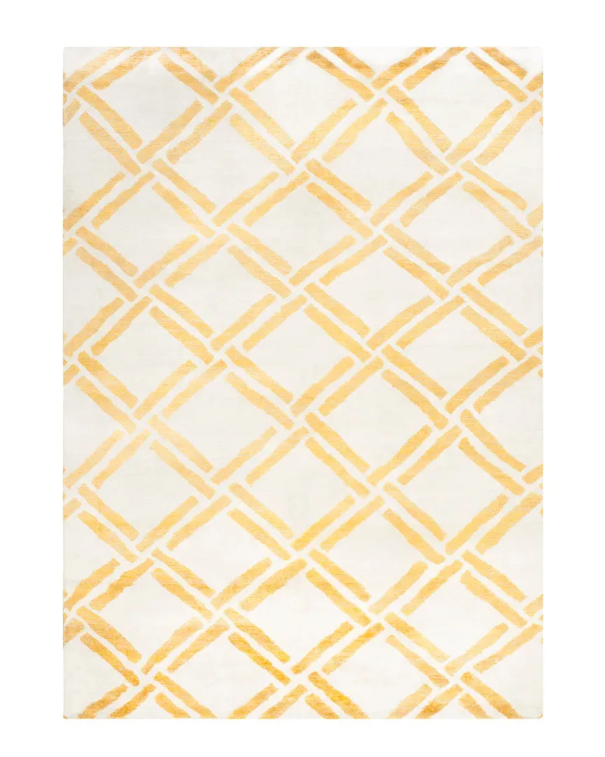 Moroccan Hand-Knotted Rug - Ivory, Viscose