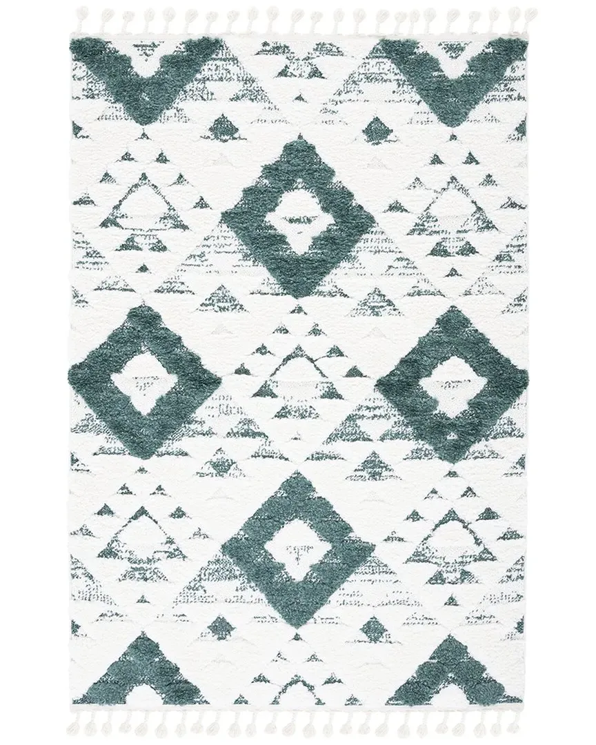 Moroccan Tassel Shag Area Rug - Green, Polypropylene image