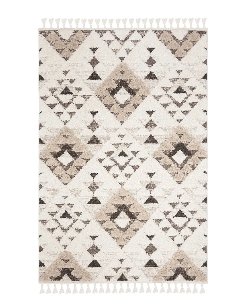Moroccan Tassel Shag Area Rug - Ivory, Polypropylene