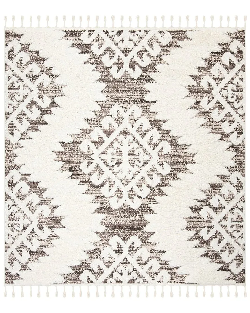 Moroccan Tassel Shag Area Rug - Ivory, Polypropylene