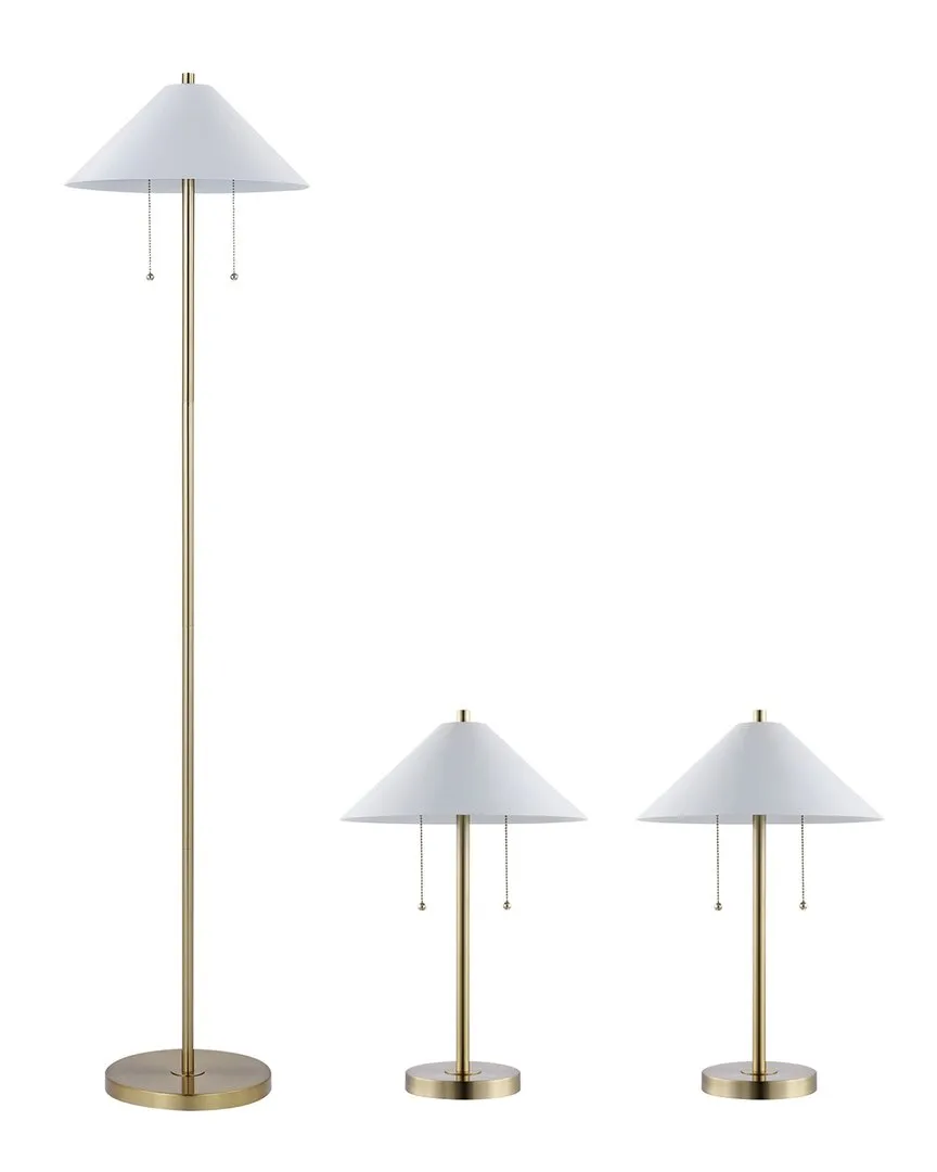 Nadia Floor And Table Lamp Set - Brass, Metal image