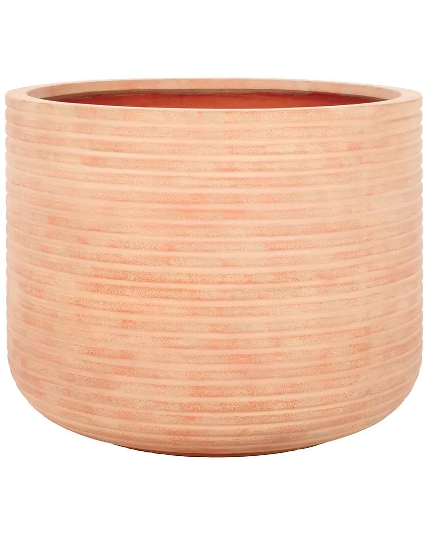Nardo Large Planter Pot with Horizontal Stripes - Terracotta