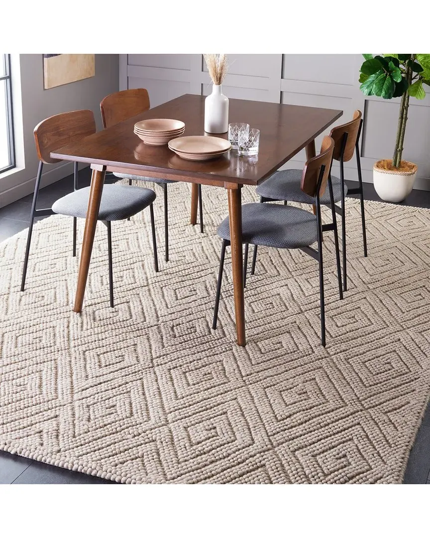 Natura Hand Woven Rug - Beige, Wool Cotton