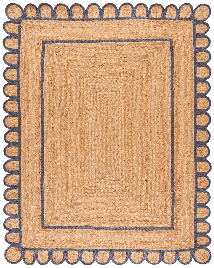 Natural Fiber Jute Rug - Blue