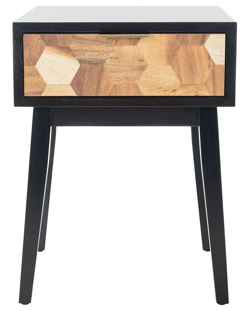 Nilo 1-Drawer Accent Table - Black, Bayur Wood