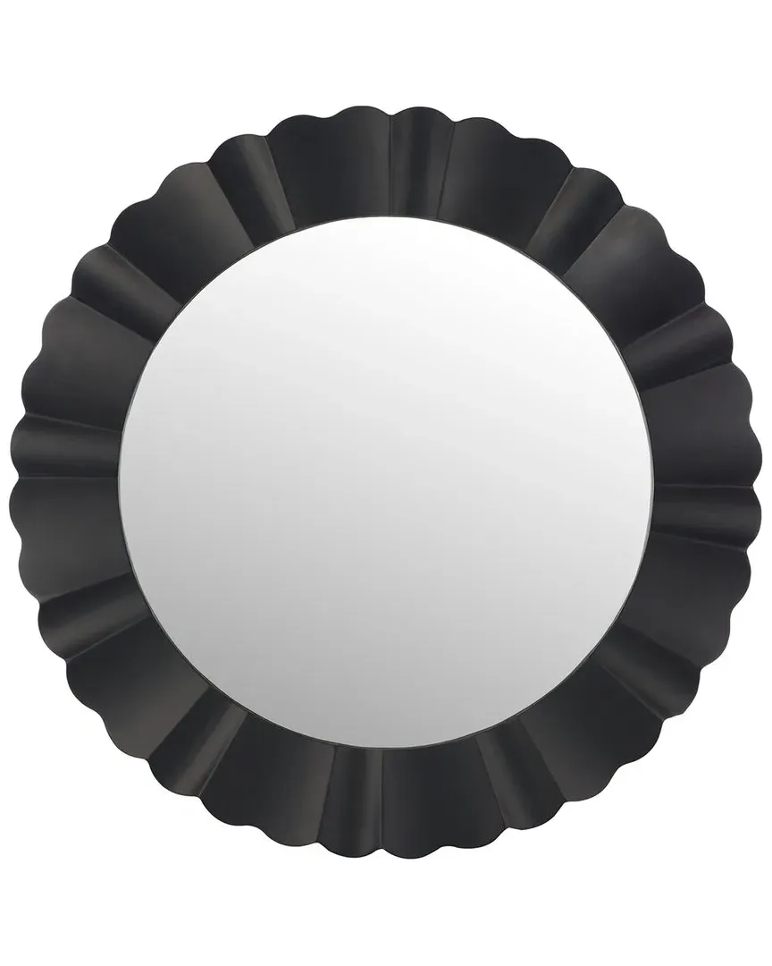 Nooa 36in Round Mirror - Black, Wood image