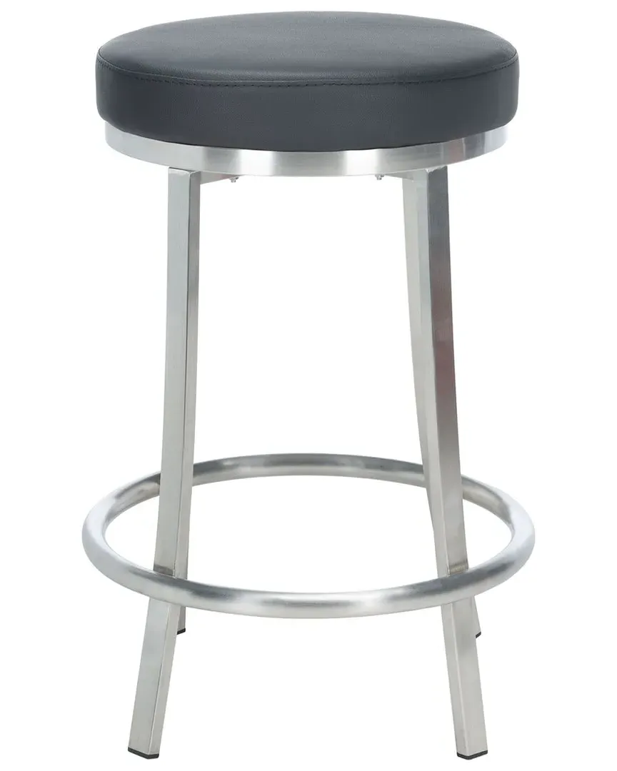 Obito Swivel Counter Stool - Black, Vegan Leather image