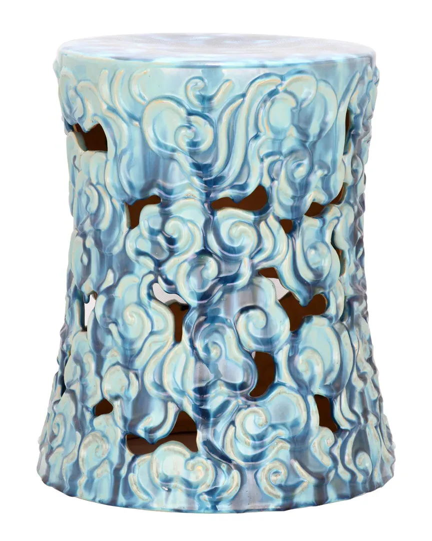 Ocean Cloud Garden Stool - Antique Blue, Ceramic