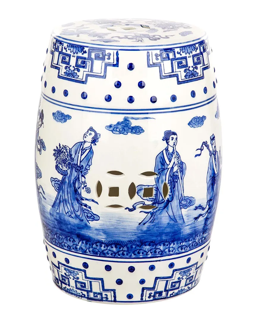 Ocean Jewel Chinoiseries Garden Stool - Blue, Ceramic image