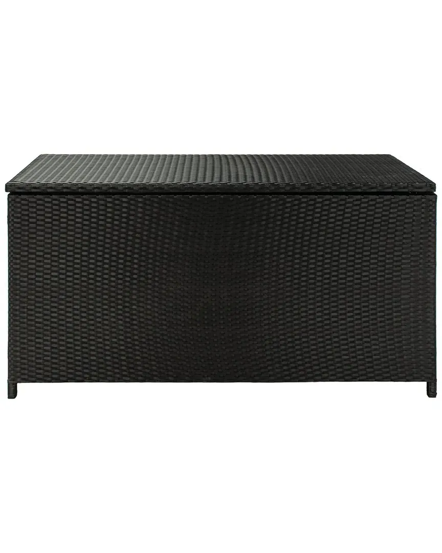 Oliveira Outdoor Storage Box with Gas Lift - Black, Rattan image