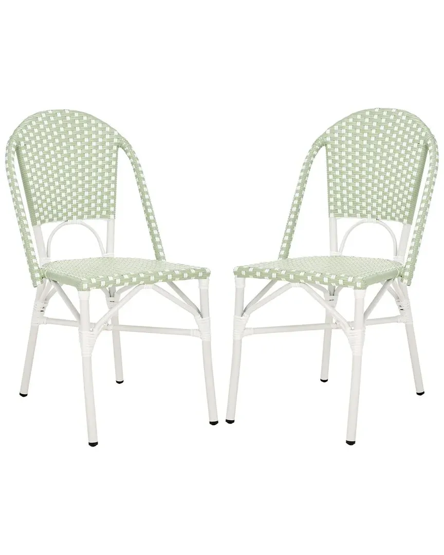 Oliver Set of 2 Bistro Chairs - Green, Aluminum