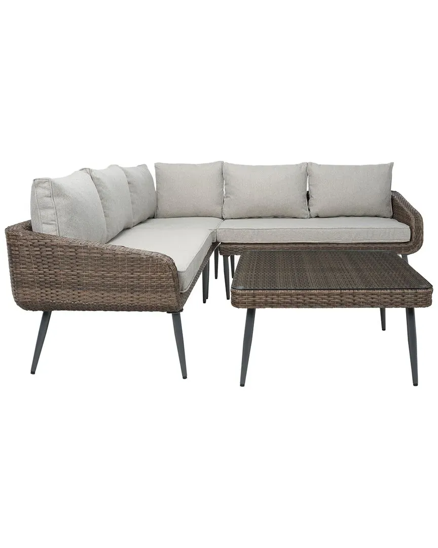 Onri 3-Piece Sofa Set with Coffee Table - Brown, Rattan image