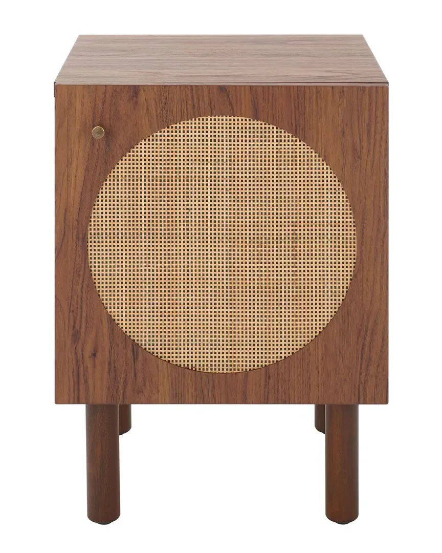 Ophelia 1-Door Night Stand - Walnut, Rattan image