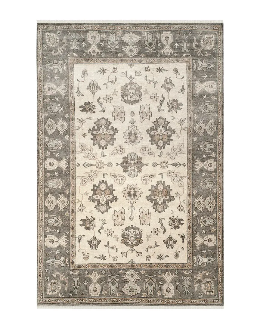 Oushak Hand-Knotted Rug - Ivory, Wool