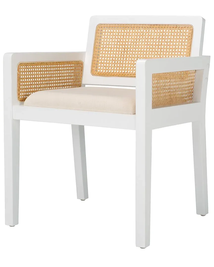 Patrina Armed Dining Chair - White, Wood