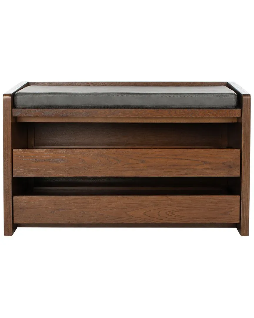 Percy Storage Bench - Walnut, Grey PU image
