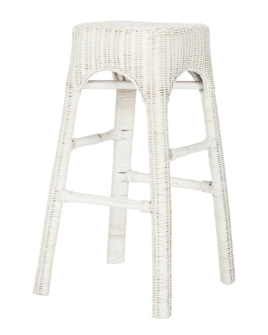 Percy Wicker Counterstool - White Distress, Mango image