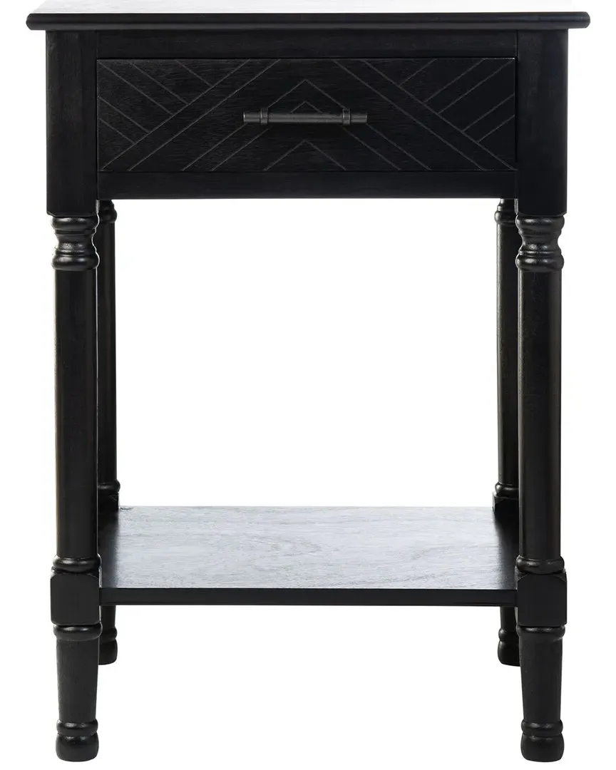 Peyton 1-Drawer Accent Table - Black, Pine image