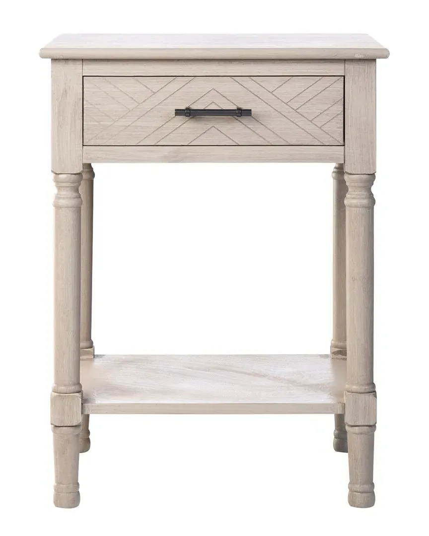 Peyton 1-Drawer Accent Table - Greige, Pine