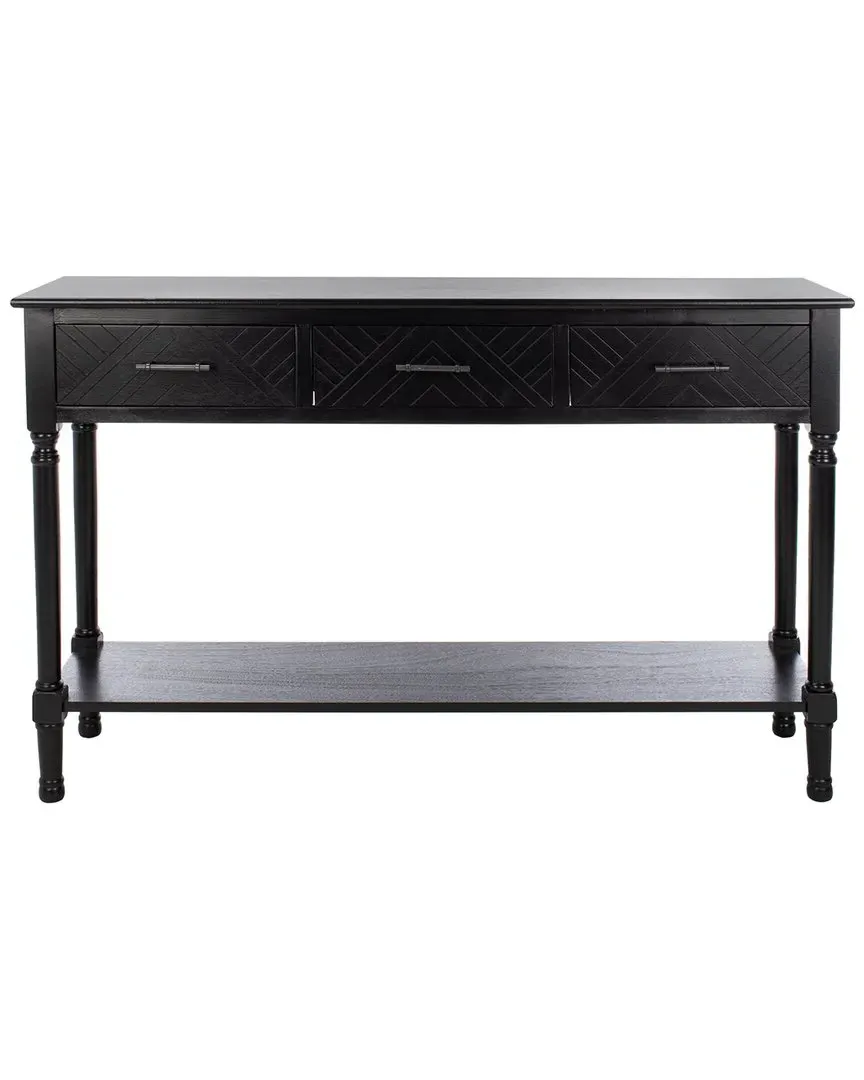Peyton 3-Drawer Console Table - Black, Pine