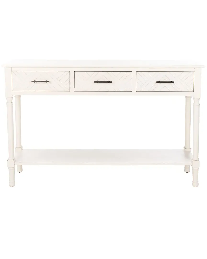 Peyton 3-Drawer Console Table - White, Pine