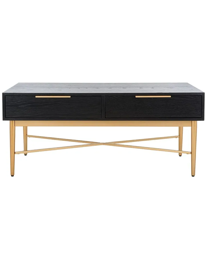 Pierre 2-Drawer Coffee Table - Black, Oak