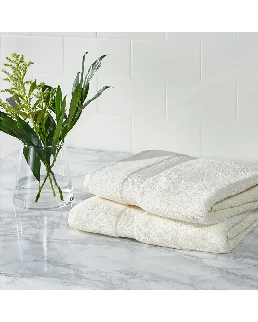 Plush 2pc Bath Towel Set - Ivory, Cotton image