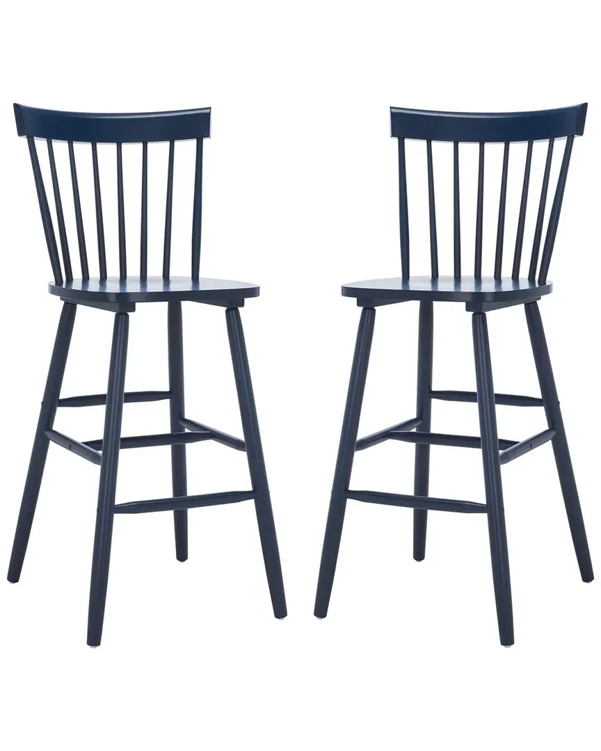 Providence Set of 2 Bar Stools - Navy, Rubberwood image