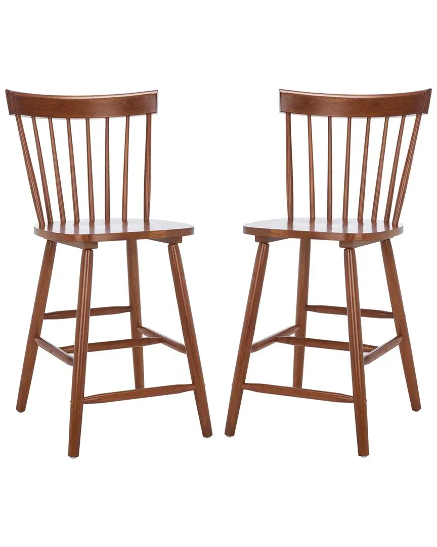 Providence Set of 2 Counter Stools - Brown, Rubberwood image