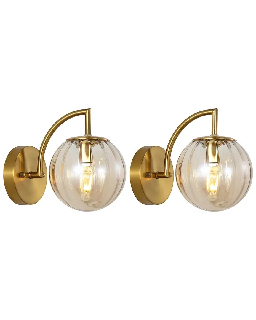 Psylla 9.25in Wall Sconces Set of 2 - Amber, Glass