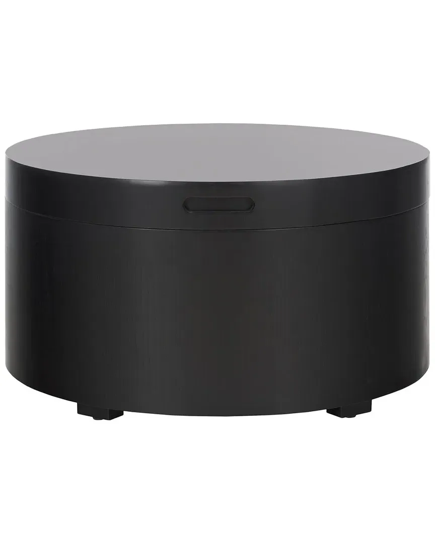 Rafaela Round Coffee Table with Storage - Black, MDF image