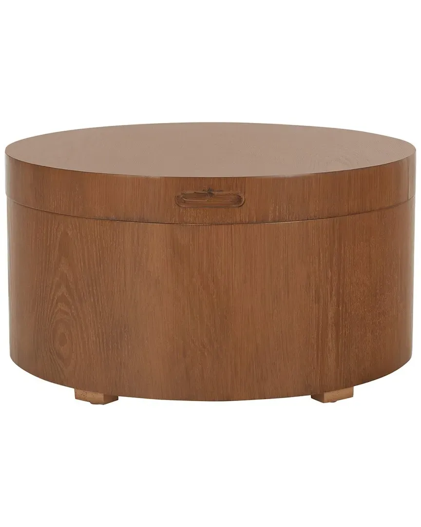 Rafaela Round Coffee Table with Storage - Walnut, MDF