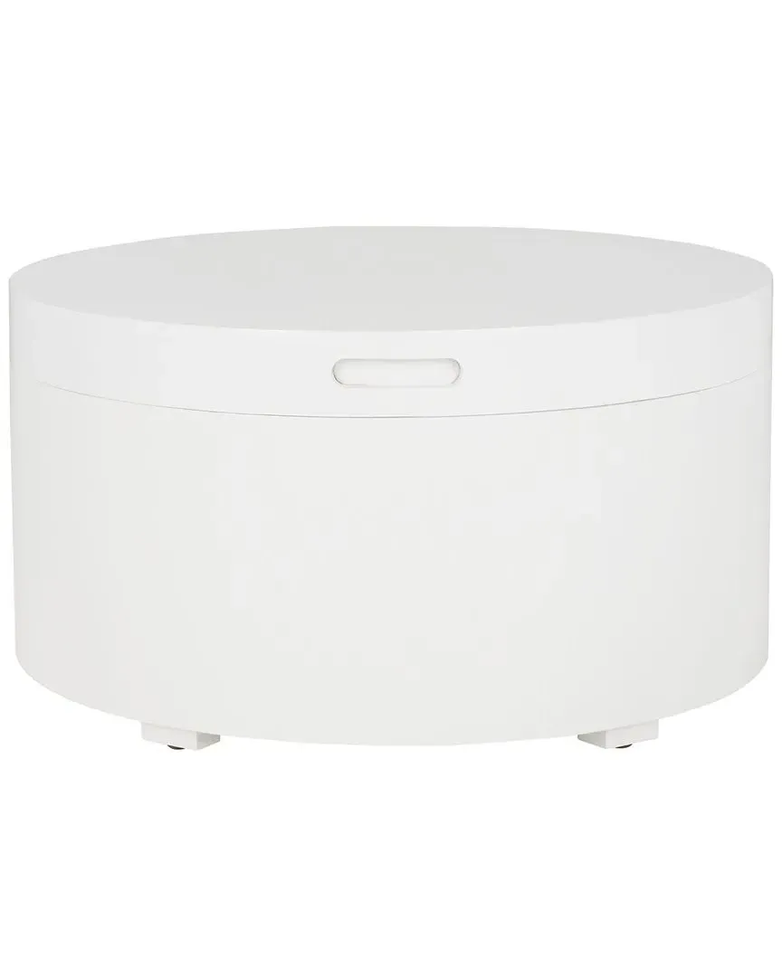 Rafaela Round Coffee Table with Storage - White, MDF