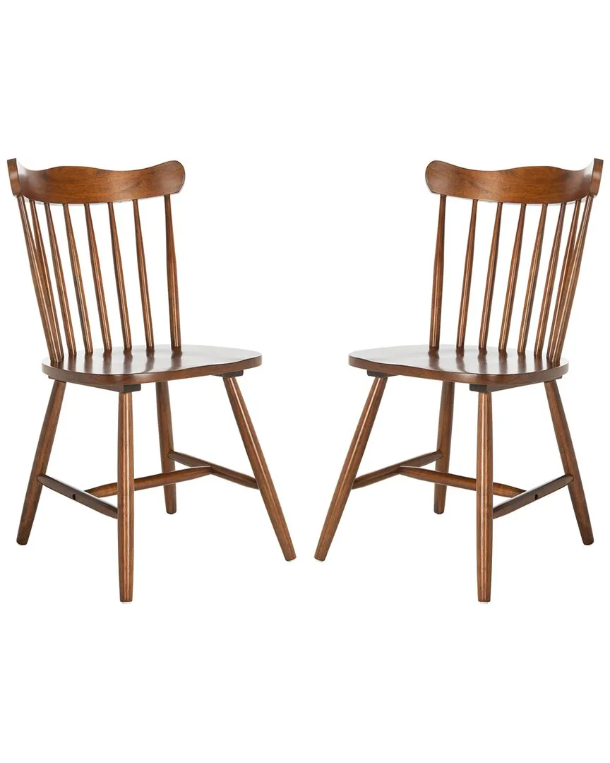 Reeves Set of 2 Dining Chairs - Walnut, Wood