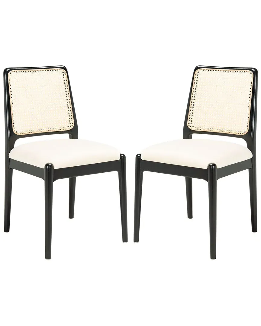Reinhardt Set of 2 Rattan Dining Chairs - White, Black