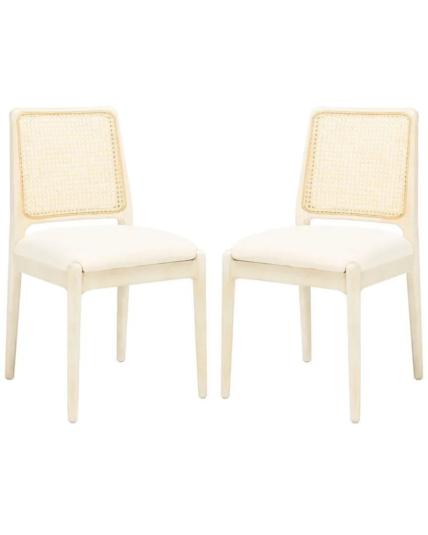 Reinhardt Set of 2 Rattan Dining Chairs - White image