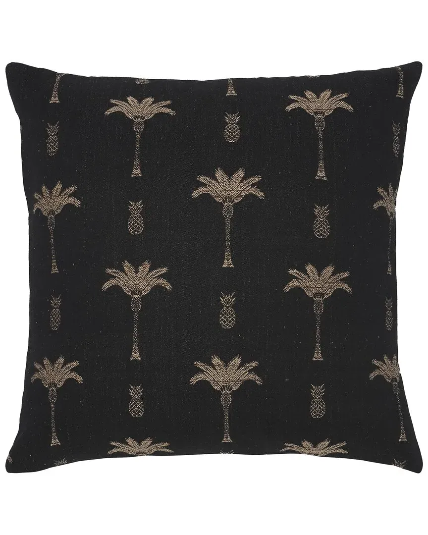 Reya 20x20 Pillow - Black/Natural, Cotton/Viscose Silk image